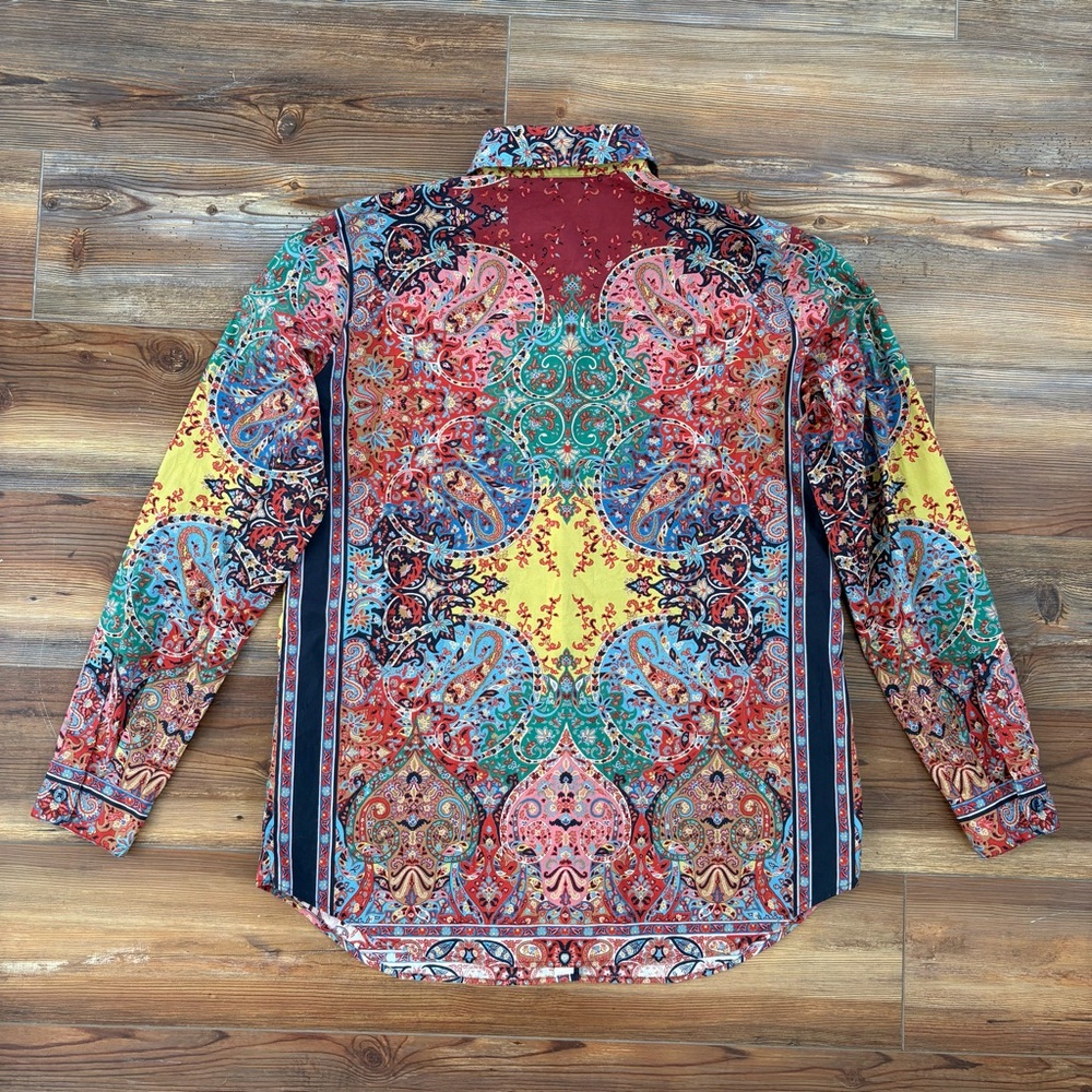 Etro Paisley Sciancrata Print Cotton Poplin Button-Up Shirt - Picture 2 of 6